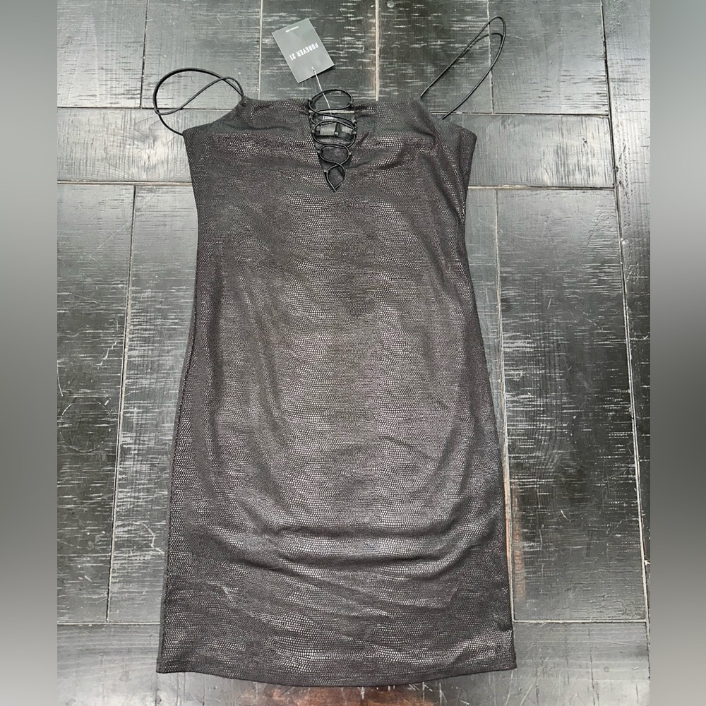 Forever 21 black Lace-Up Mini Dress